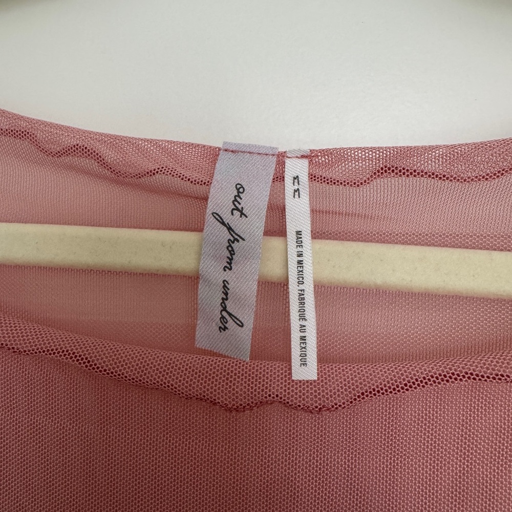 Out from Under Urban Outfitters UO Top Women Medium Pink Mesh Sheer - Picture 4 of 4